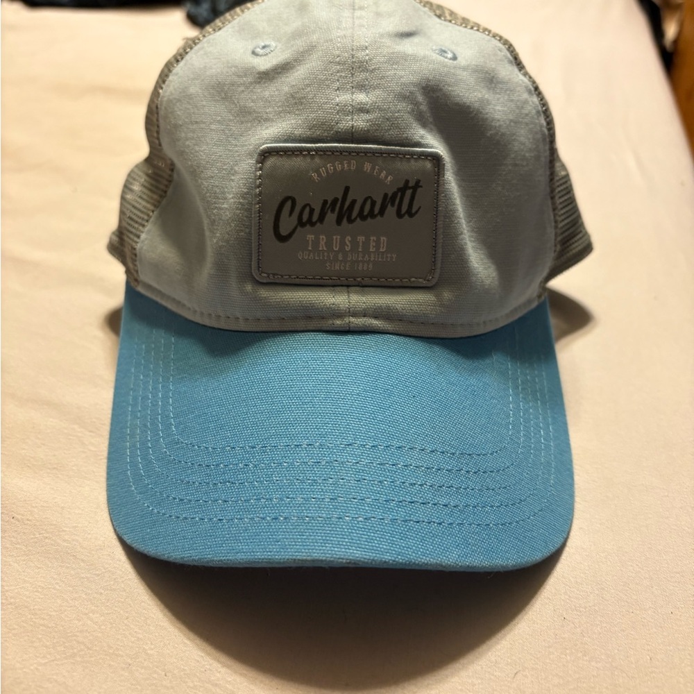 Carhartt Gray and Blue Logo Cap
